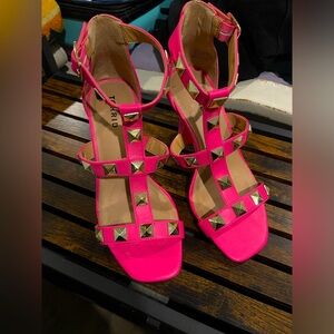 Torrid Hot Barbie Pink Studded Cage Heel Sz 10
